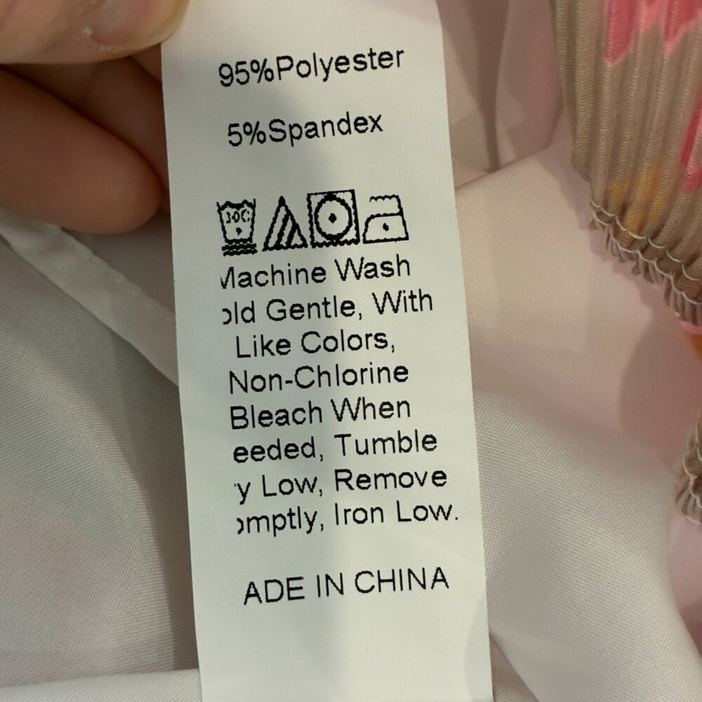 NEW Dalia MacPhee Floral Pastel Multi V-Neck Pleated Midi Dress Pink Size L - Picture 13 of 15